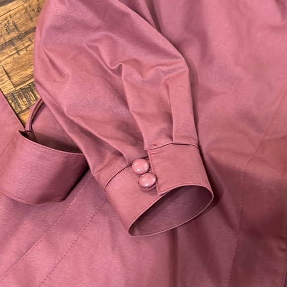 London Fog Trench Coat Belted Vintage Zip Out Liner Beautiful Mauve Purple sz 6 - Picture 13 of 16
